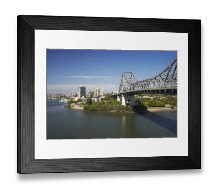 Framed Print : Story Bridge, Brisbane River, and Kangaroo Point, Brisbane, Queensland, Australia Framed Print : Story Bridge, Brisbane River, and Kangaroo Point, Brisbane, Queensland, Australia