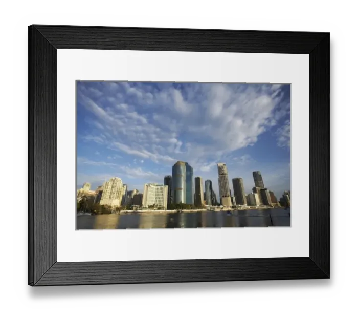 Framed Print : Australia, Queensland, Brisbane, Skyscrapers and Brisbane Rive
