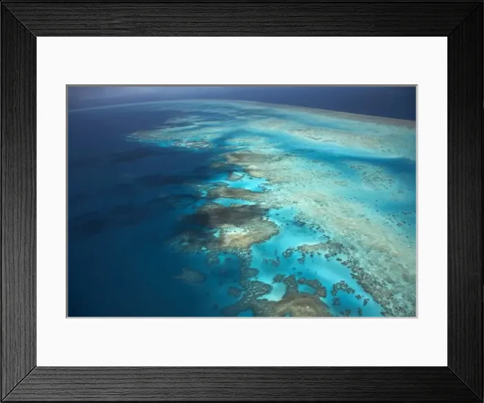 Framed Print : Arlington Reef, Great Barrier Reef Marine Park, North Queensland, Australia - aerial