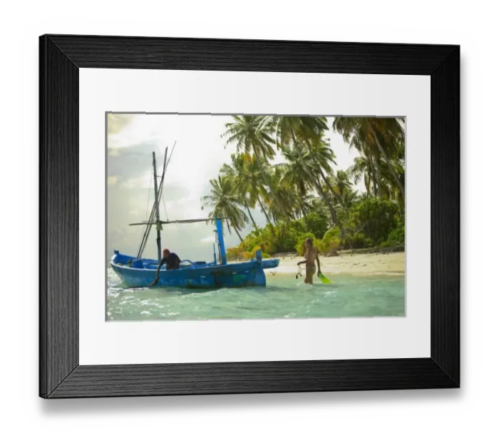 Framed Print : Woman on small