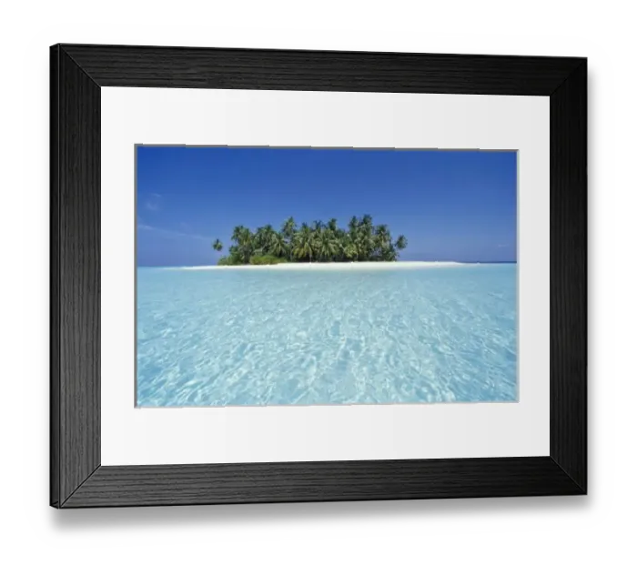 Framed Print : ASIA, Maldives, Ari Atoll, Uninhabited Tropical Island