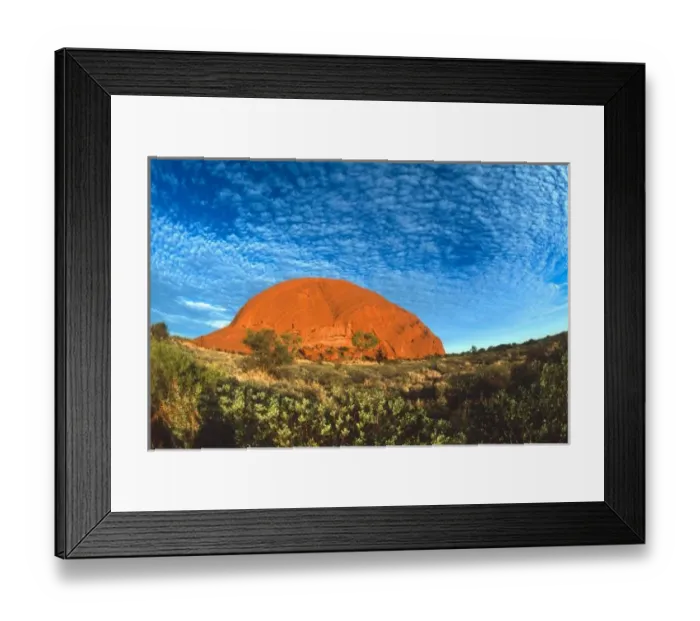 Framed Print : Red Glow of the Famous Ayers Rock in the Outback Australia Framed Print : Red Glow of the Famous Ayers Rock in the Outback Australia