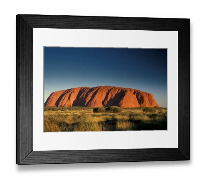 Framed Print : Australia, Uluru NP, Ayers Rock, Ayers Rock (Uluru) at dawn of new millenium