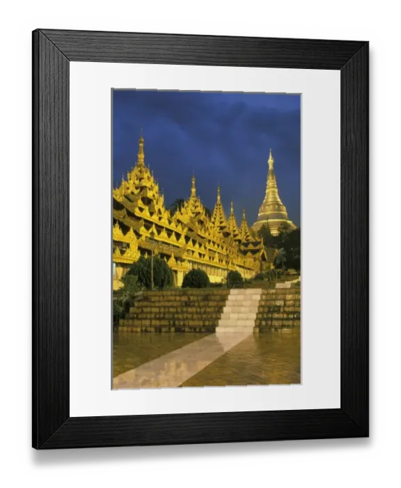 Framed Print : Asia, Myanmar, Yangon. Shwedagon Pagoda at night Framed Print : Asia, Myanmar, Yangon. Shwedagon Pagoda at night