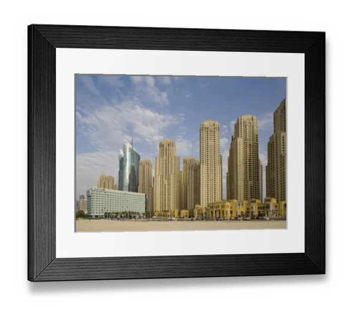 Framed Print : UAE, Dubai, Marina. Jumeirah Beach Residence buildings and Al Fattan Towers Framed Print : UAE, Dubai, Marina. Jumeirah Beach Residence buildings and Al Fattan Towers