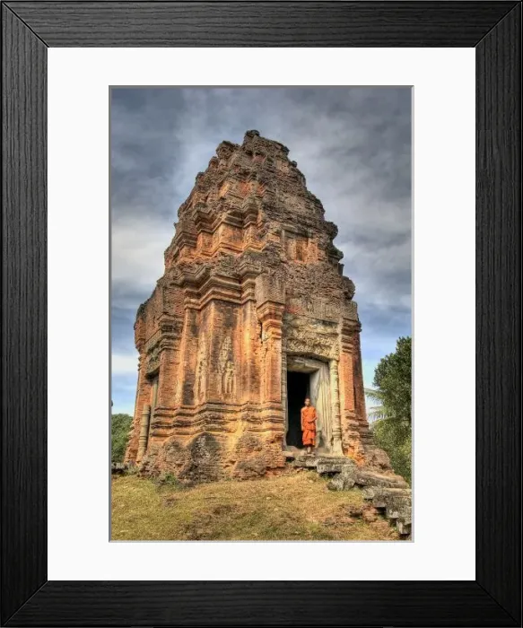 Framed Print : Buddhist monk standing Framed Print : Buddhist monk standing