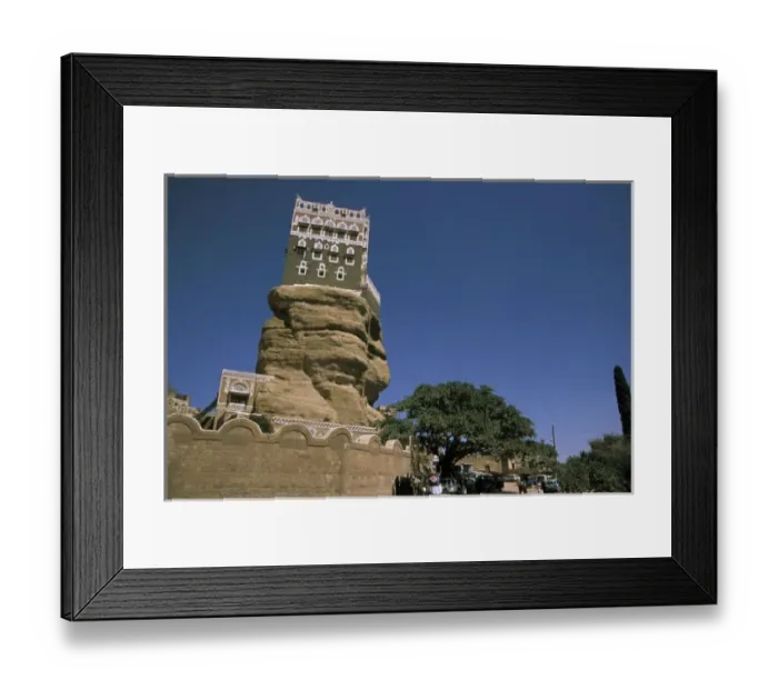 Framed Print : Asia, Yemen, Wadi Dhar. Rock Palace, or Dar Al Hajar