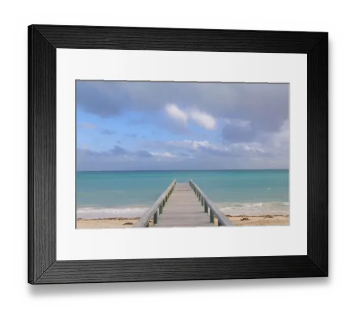 Framed Print : BAHAMAS, Grand Bahama Island, Eastern Side: Barbary Beach, Pier View