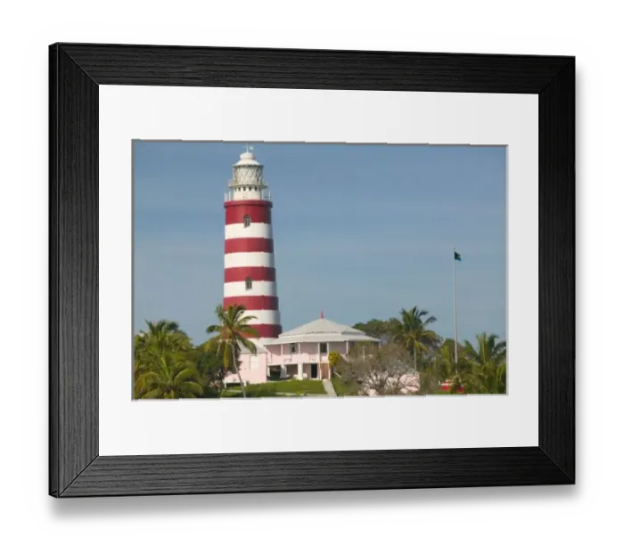Framed Print : BAHAMAS, Abacos, Loyalist Cays, Elbow Cay, Hope Town: Elbow Cay Lighthouse  /  Morning