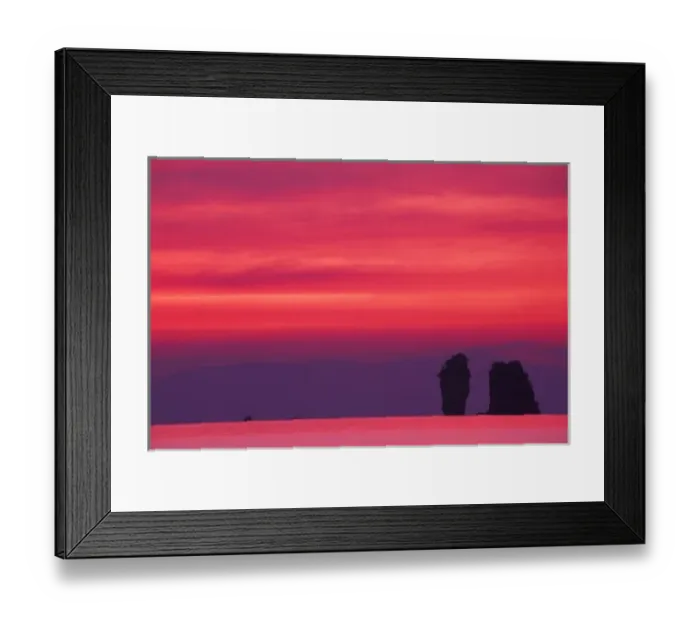 Framed Print : Thailand, Phang Nga Bay. Pink sky reflected in sea with jagged karst (limestone) islands Framed Print : Thailand, Phang Nga Bay. Pink sky reflected in sea with jagged karst (limestone) islands
