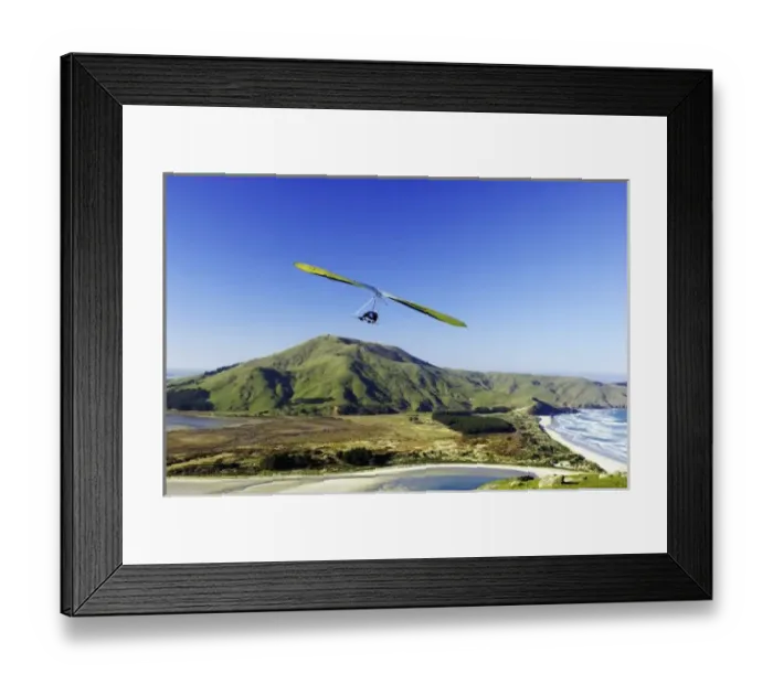 Framed Print : Hang Glider, Otago Peninsula, near Dunedin, South Island, New Zealand