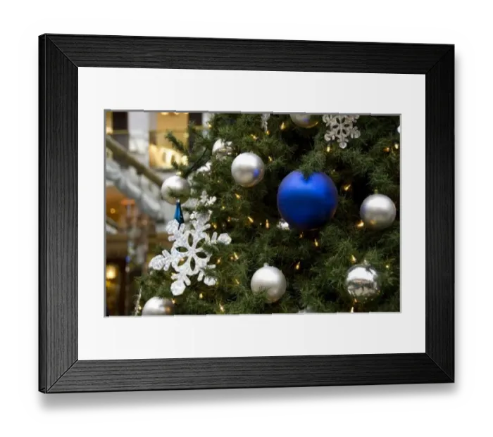 Framed Print : North America. Christmas decorations on tree