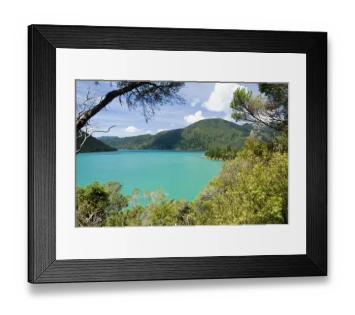 Framed Print : New Zealand, South Island, Marlborough Sounds. View of Nydia Bay from Nydia Track Framed Print : New Zealand, South Island, Marlborough Sounds. View of Nydia Bay from Nydia Track