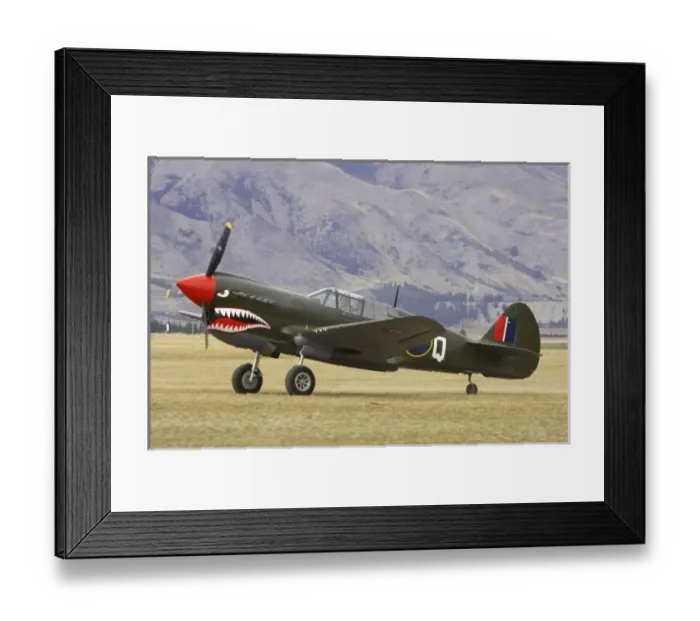 Framed Print : New Zealand, Otago, Wanaka, Warbirds Over Wanaka, Curtiss P-40 Kittyhawk