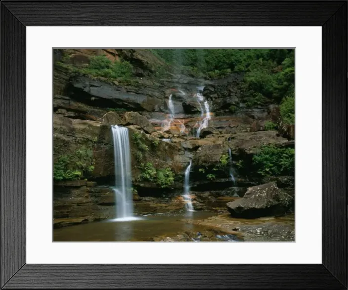 Framed Print : The bottom of Wentworth Falls in the Blue Mountains Nat l Park, New South Wales Framed Print : The bottom of Wentworth Falls in the Blue Mountains Nat l Park, New South Wales