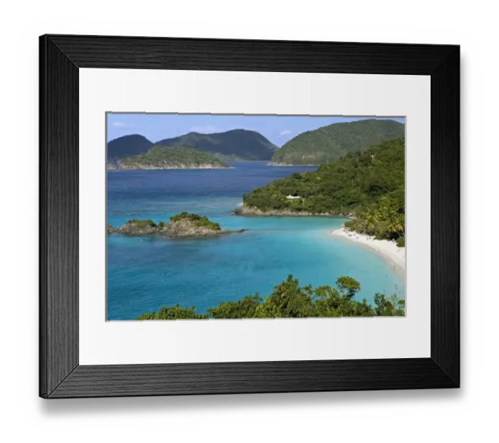 Framed Print : A scenic of Caneel Bay from a road at St. John U. S. Virgin Islands Framed Print : A scenic of Caneel Bay from a road at St. John U. S. Virgin Islands