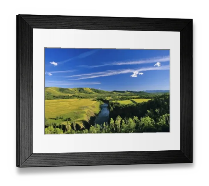 Framed Print : Canada, Alberta, The Highwood River Along the Rocky Mountain Front