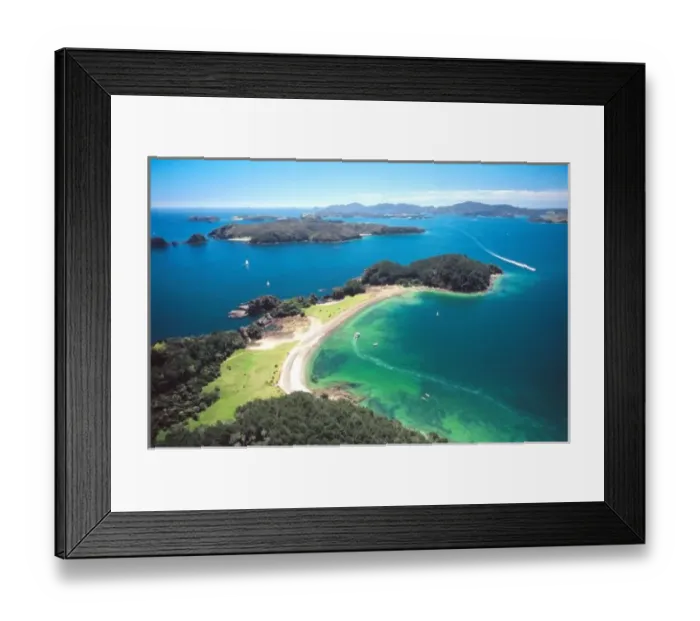 Framed Print : Motuarohia Island / Roberton Island, Bay of Islands, Northland - aerial, New Zealand Framed Print : Motuarohia Island / Roberton Island, Bay of Islands, Northland - aerial, New Zealand