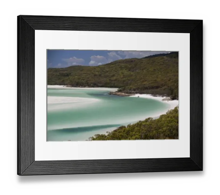 Framed Print : Australia, Queensland, Whitsunday Islands, Whitsunday Island, Tounge Point, Hill Inlet
