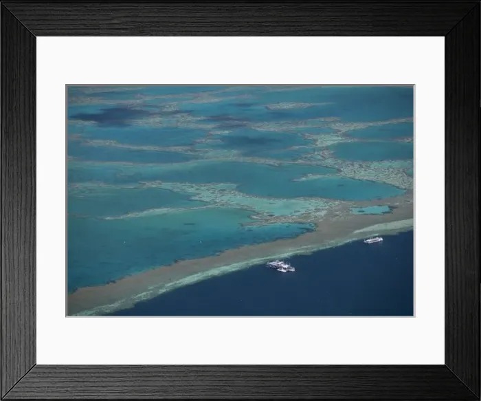 Framed Print : Diving platforms near reef, Great Barrier Reef, Queensland, Australia
