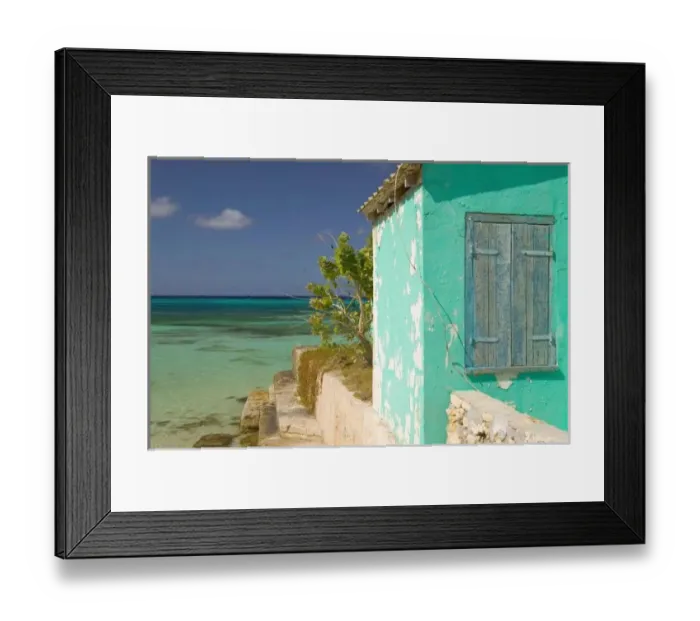 Framed Print : Turks and Caicos, Grand Turk Island, Cockburn Town, Old salt wearhouse and turquoise Framed Print : Turks and Caicos, Grand Turk Island, Cockburn Town, Old salt wearhouse and turquoise