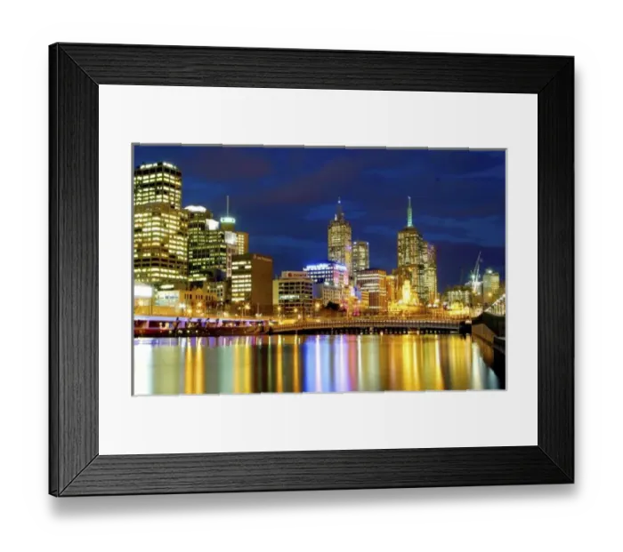 Framed Print : Australia. Melbourne, Australia. A nighttime view of the lights Framed Print : Australia. Melbourne, Australia. A nighttime view of the lights