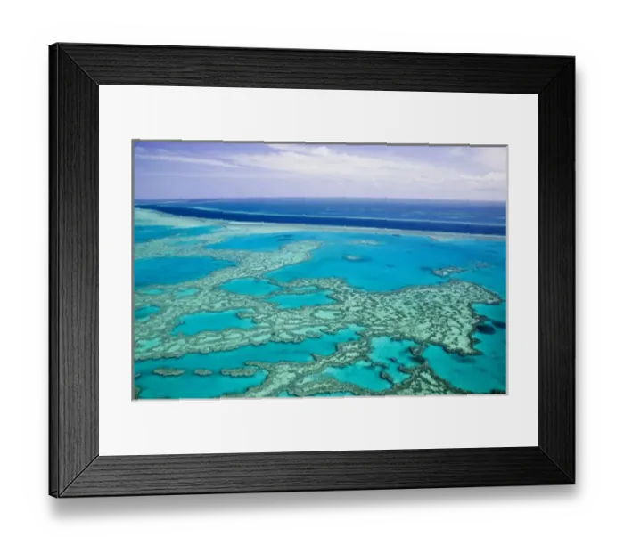 Framed Print : Australia, Queensland, Whitsunday Coast, Great Barrier Reef. Aerial of the Great Framed Print : Australia, Queensland, Whitsunday Coast, Great Barrier Reef. Aerial of the Great