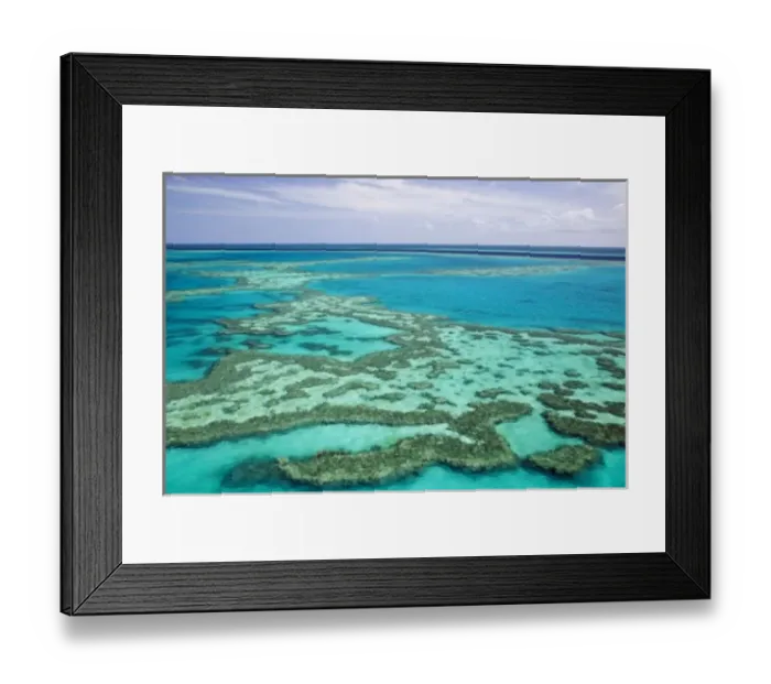 Framed Print : Australia, Queensland, Whitsunday Coast, Great Barrier Reef. Aerial of the Great Framed Print : Australia, Queensland, Whitsunday Coast, Great Barrier Reef. Aerial of the Great