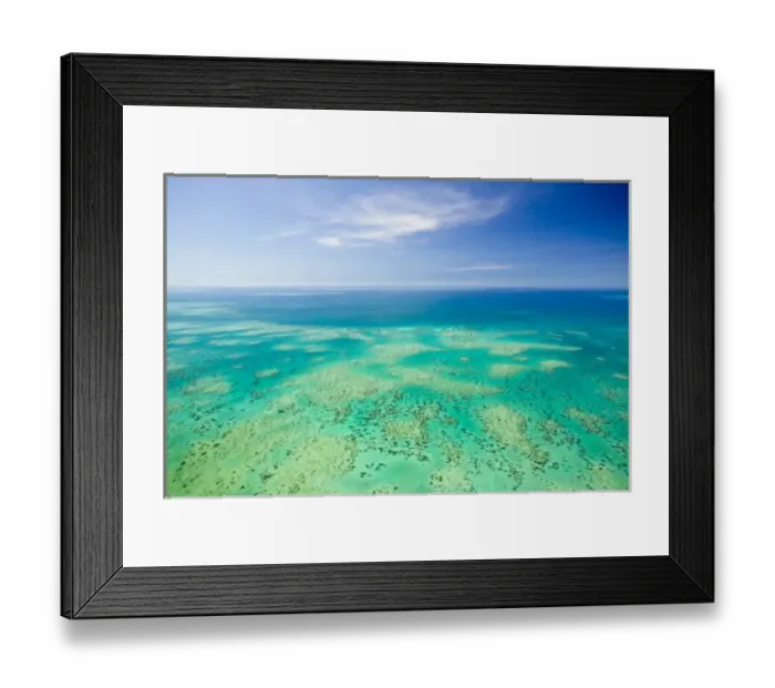 Framed Print : The Great Barrier Reef, aerial view of Green Island, Cairns Area, North Coast, Queensland