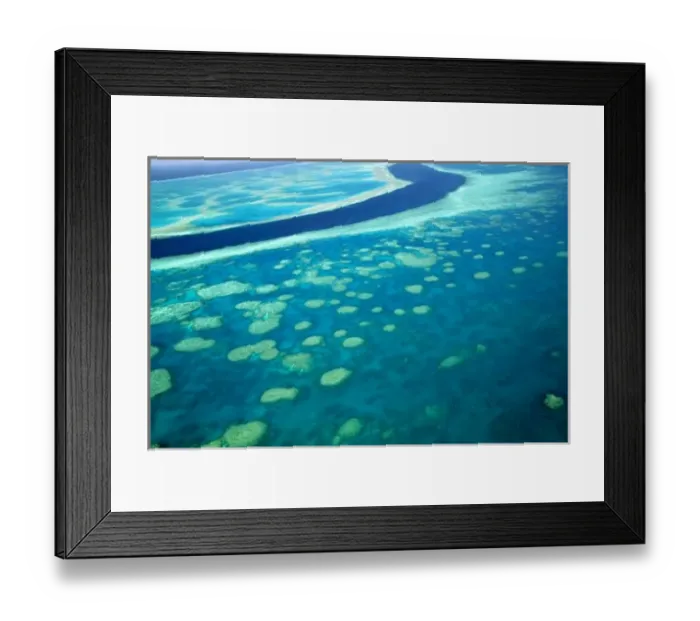 Framed Print : Australia, Queensland, Whitsunday Coast, Great Barrier Reef. Aerial of the Great Framed Print : Australia, Queensland, Whitsunday Coast, Great Barrier Reef. Aerial of the Great