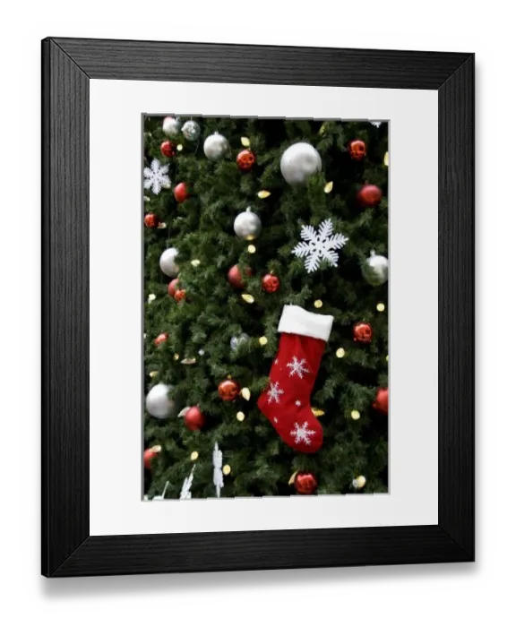 Framed Print : North America. Christmas decorations on tree