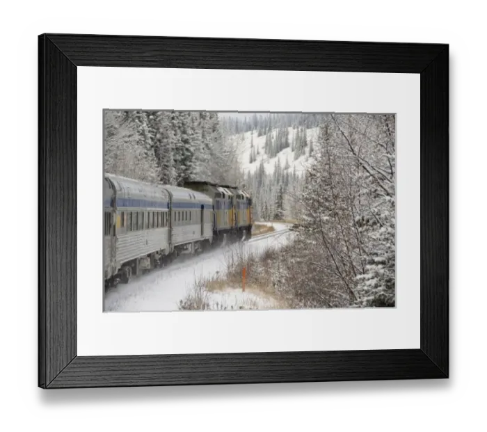 Framed Print : Unknown. Canada, Alberta. VIA Rail Snow Train between Edmonton and Jasper Framed Print : Unknown. Canada, Alberta. VIA Rail Snow Train between Edmonton and Jasper