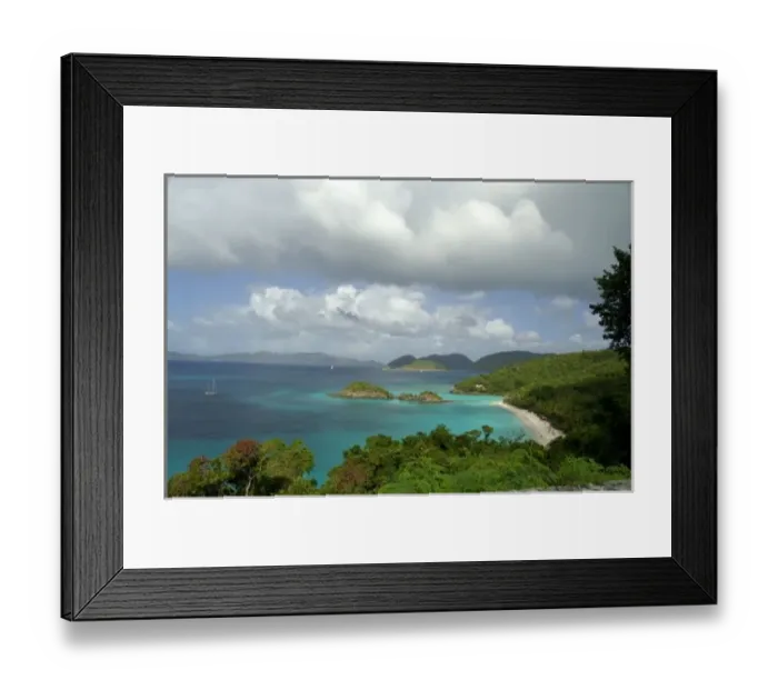 Framed Print : Caribbean, U. S. Virgin Islands, St. John, Trunk Bay, Virgin Islands National Park