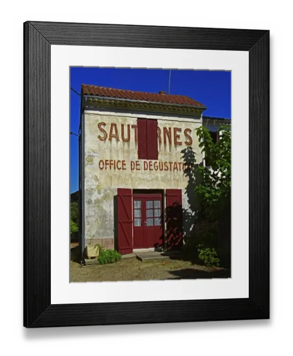 Framed Print : Sauternes Office de Degustation (Wine Tasting Office) written on the wall. Bordeaux Framed Print : Sauternes Office de Degustation (Wine Tasting Office) written on the wall. Bordeaux