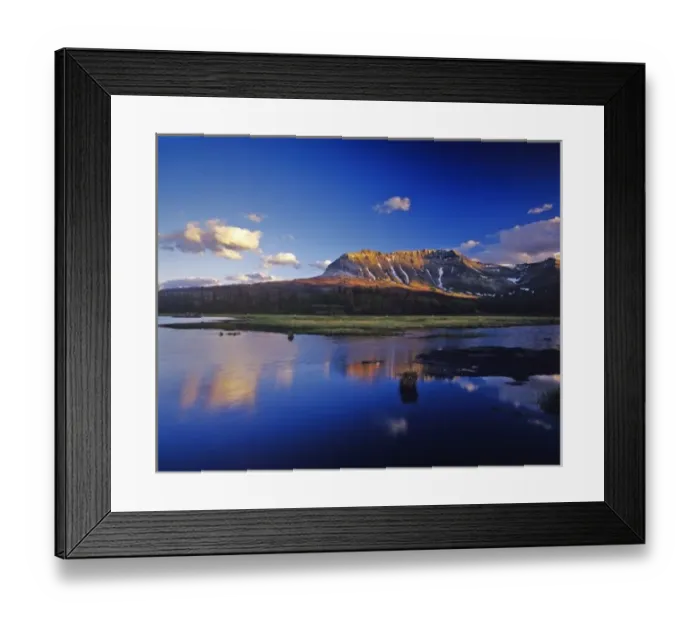 Framed Print : Sofa Mountain Reflects in Beaver Pond in Waterton Lakes National Park in Alberta Canada Framed Print : Sofa Mountain Reflects in Beaver Pond in Waterton Lakes National Park in Alberta Canada