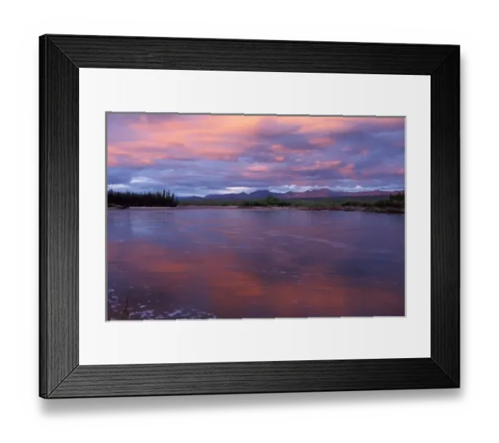 Framed Print : McKenzie River under the midnight sun, Yukon Territory Framed Print : McKenzie River under the midnight sun, Yukon Territory