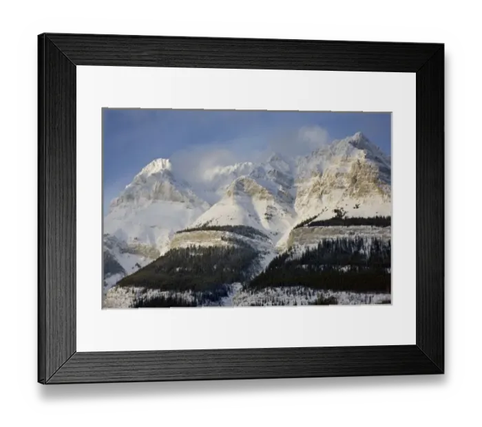 Framed Print : Canada, Alberta, Banff National Park. View of Mt. Wilson with the Wilson Icefield at its top Framed Print : Canada, Alberta, Banff National Park. View of Mt. Wilson with the Wilson Icefield at its top