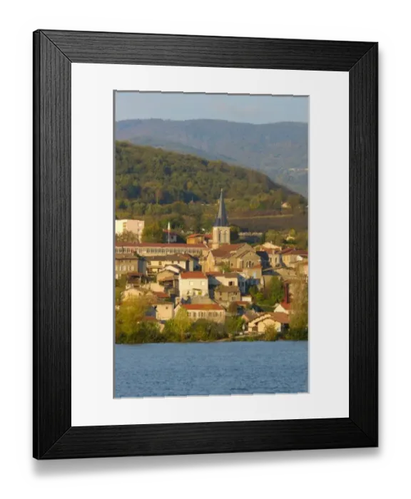 Framed Print : France, Rhone River, town near Vienne Framed Print : France, Rhone River, town near Vienne