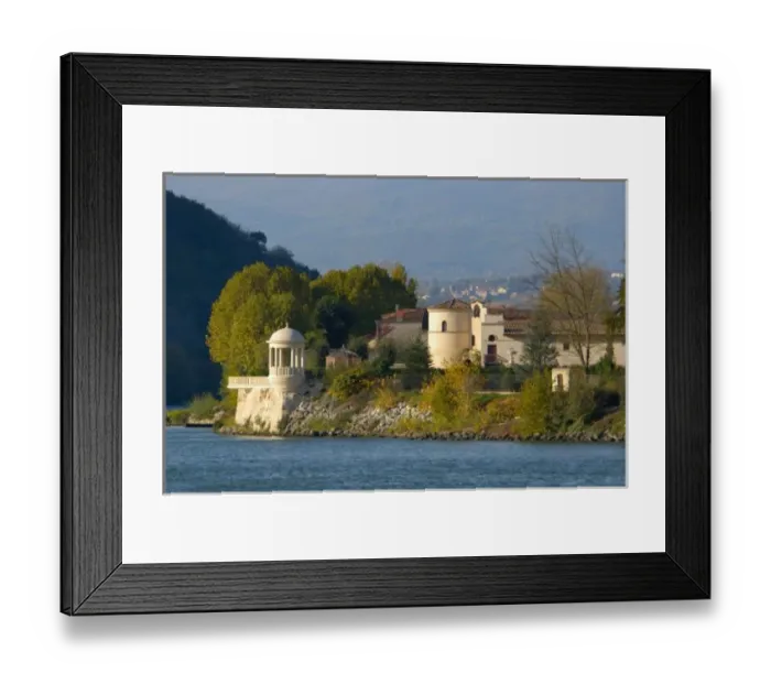 Framed Print : France, Rhone River, town near Vienne Framed Print : France, Rhone River, town near Vienne