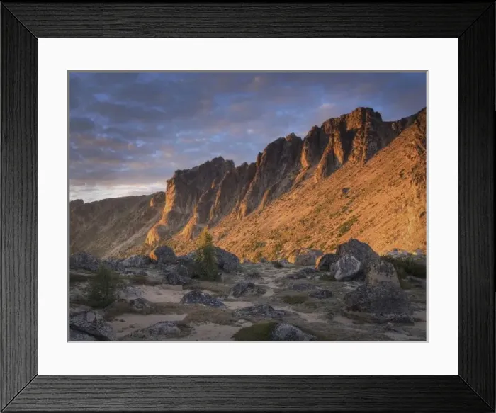 Framed Print : Canada, British Columbia, North Cascades. Sunset on Mt. Grimface in Cathedral Provincial Park Framed Print : Canada, British Columbia, North Cascades. Sunset on Mt. Grimface in Cathedral Provincial Park