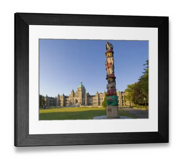 Framed Print : Totem pole at the Parliament building in Victoria British Columbia Canada Framed Print : Totem pole at the Parliament building in Victoria British Columbia Canada