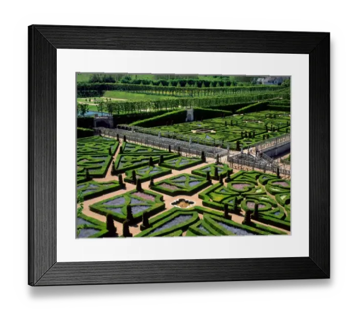 Framed Print : Garden at Villandry Chateau, Indre-et-Loire, Loire Valley, France