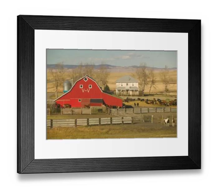 Framed Print : Canada, Alberta, Pincher Creek: Red Barn & Ranch Framed Print : Canada, Alberta, Pincher Creek: Red Barn & Ranch