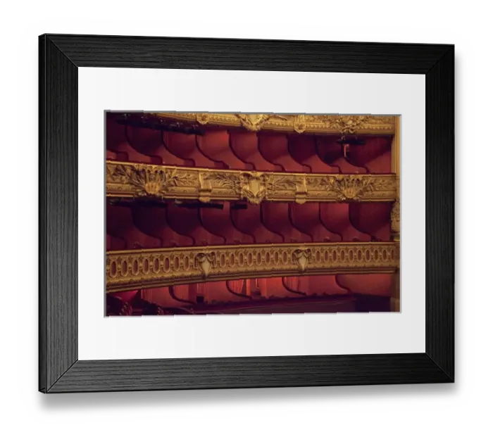Framed Print : France, Paris. Partial view of balcony seating at Opera Garnier. Credit as: Bill Framed Print : France, Paris. Partial view of balcony seating at Opera Garnier. Credit as: Bill