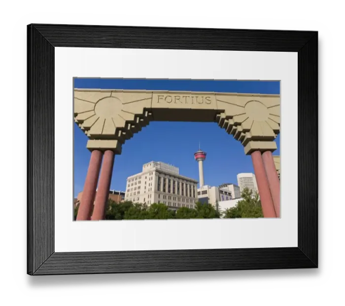 Framed Print : Olympic Plaza and Calgary Tower, Alberta, Canada Framed Print : Olympic Plaza and Calgary Tower, Alberta, Canada