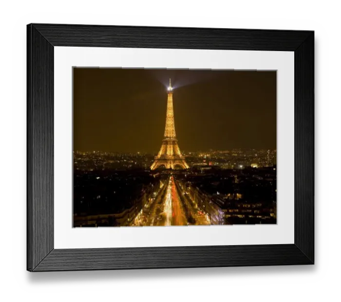 Framed Print : France, Paris. Nighttime view of Eiffel Tower and Champs Elysees (digital composite) Framed Print : France, Paris. Nighttime view of Eiffel Tower and Champs Elysees (digital composite)