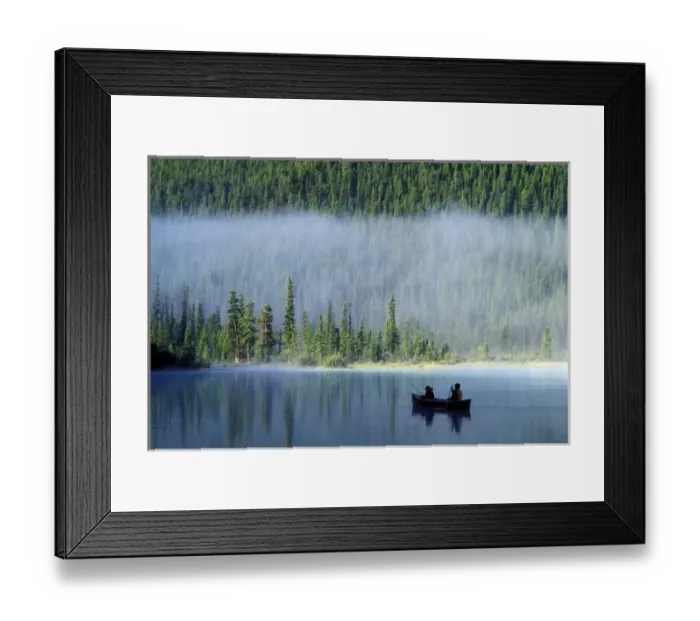 Framed Print : Boys fishing on Waterfowl Lake, Banff National Park, Canad0 Framed Print : Boys fishing on Waterfowl Lake, Banff National Park, Canad0