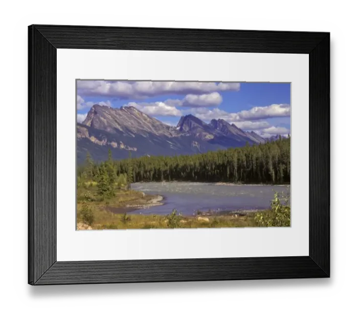 Framed Print : Canada, Alberta, Jasper National Park. Large uplifted rocky mountains and forest