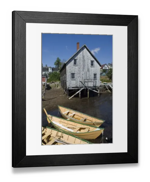Framed Print : Dory builder, Lunenburg, Nova Scotia, Canada