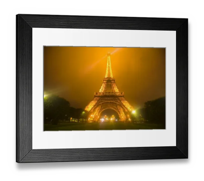 Framed Print : France, Paris. Eiffel Tower illuminated at night. Credit as: Jim Zuckerman  /  Jaynes